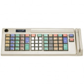 Bematech Logic Controls KB5000M3TR-GY POS Keyboard - 66 Keys - 2-Position Keylock - 66 Relegendable Keys - Magnetic Stripe Reader - Keyboard Wedge - Gray KB5000M3TR
