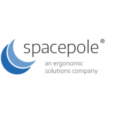 Spacepole ESSENTIALS: 75/100 ANGLED VESA MOUNT ON 500MM (19.7IN) POLE WITH TOP & BOTTOM CA QUIKTRIP002-02