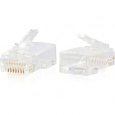 C2g RJ45 Cat6 Modular Plug for Round Solid/Stranded Cable - 10pk - 10 Pack - 1 x RJ-45 Male - Clear - TAA Compliance 00887