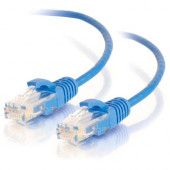 C2g 8ft Cat6 Snagless Unshielded (UTP) Slim Network Patch Cable - Blue - Slim Category 6 for Network Device - RJ-45 Male - RJ-45 Male - 8ft - Blue 01081
