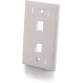 C2g 2-Port Single Gang Multimedia Keystone Wall Plate - White - 2 x Socket(s) - White 03411