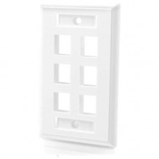 C2g 6-Port Single Gang Multimedia Keystone Wall Plate - White - 6 x Socket(s) - White 03414