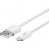 Monoprice Select Proprietary/USB Data Transfer Cable - 10 ft Proprietary/USB Data Transfer Cable - First End: 1 x Lightning Male Proprietary Connector - Second End: 1 x Type A Male USB - MFI - Gold Plated Connector - White 12842