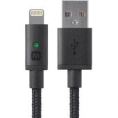 Monoprice Luxe Lightning/USB Data Transfer Cable - 4 ft Lightning/USB Data Transfer Cable for iPod, iPad, iPhone - First End: 1 x Type A Male USB - Second End: 1 x Lightning Male Proprietary Connector - MFI - Black 12869