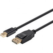 Monoprice Select Series Mini DisplayPort 1.2 to DisplayPort 1.2 Cable, 3ft - 3 ft DisplayPort/Mini DisplayPort A/V Cable for Monitor, PC, HDTV, Audio/Video Device - First End: 1 x Mini DisplayPort Male Digital Audio/Video - Second End: 1 x DisplayPort Mal