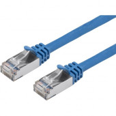 Monoprice Cat.7 S/FTP Patch Network Cable - 25 ft Category 7 Network Cable for Network Device - First End: 1 x RJ-45 Male Network - Second End: 1 x RJ-45 Male Network - Patch Cable - Shielding - Gold Plated Contact - Blue 13663