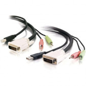 C2g 10ft DVI Dual Link + USB 2.0 KVM Cable with Speaker and Mic - 10ft - Black 14180