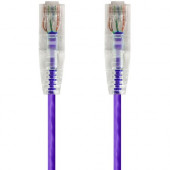Monoprice SlimRun Cat6 28AWG UTP Ethernet Network Cable, 3ft Purple - 3 ft Category 6 Network Cable for Network Device - First End: 1 x RJ-45 Male Network - Second End: 1 x RJ-45 Male Network - Patch Cable - Purple 14809