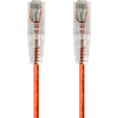Monoprice SlimRun Cat6 28AWG UTP Ethernet Network Cable, 7ft Orange - 7 ft Category 6 Network Cable for Network Device - First End: 1 x RJ-45 Male Network - Second End: 1 x RJ-45 Male Network - Patch Cable - Orange 14815