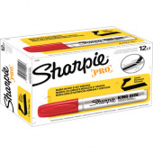 Newell Rubbermaid Sharpie King Size Permanent Marker - Chisel Marker Point Style - Red - Silver Aluminum Barrel - 12 / Dozen - TAA Compliance 15002