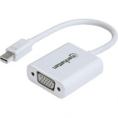 Manhattan Mini-DisplayPort to VGA Adapter - 6.70" Mini DisplayPort/VGA Video Cable for Video Device - First End: 1 x Mini DisplayPort Male Digital Audio/Video - Second End: 1 x HD-15 Female VGA - Supports up to 1920 x 1080 - Shielding - Nickel Plated