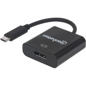 Manhattan SuperSpeed+ USB-C 3.1 to DisplayPort Converter - C Male to DisplayPort Female, Black, 1 x DisplayPort - PC, Mac, Linux 152020