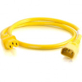 C2g 8ft 18AWG Power Cord (IEC320C14 to IEC320C13) - Yellow - For PDU, Switch, Server - 250 V AC / 10 A - Yellow - 8 ft Cord Length 17514