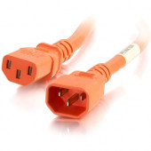C2g 5ft 18AWG Power Cord (IEC320C14 to IEC320C13) - Orange - 250 V AC / 10 A - Orange - 5 ft Cord Length 17500