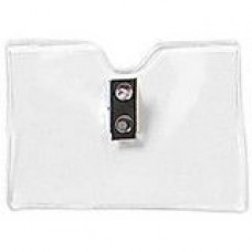 Brady Horizontal Top-Load Badge Holder - 2.56" x 3.75" - Vinyl - 100 Pack - Clear - TAA Compliance 1810-1000