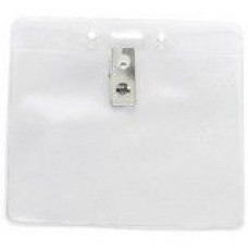 Brady Horizontal Top-Load Badge Holder - 3.87" x 4.18" - Vinyl - 100 / Pack - Clear - TAA Compliance 1815-1405