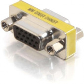 C2g HD15 VGA F/F Mini Gender Changer (Coupler) - 1 x HD-15 Female - 1 x DB-15 Female - Silver, Yellow 18962