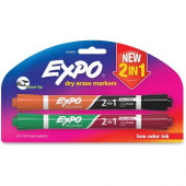 Newell Rubbermaid Expo 2-in-1 Dry Erase Markers - Chisel Marker Point Style - Assorted - 2 / Pack 1944654