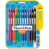 Newell Rubbermaid Paper Mate 300RT Effortless Glide Ballpoint Pens - Medium Pen Point - 1 mm Pen Point Size - Assorted - Transparent Barrel - 24 / Pack 1945926