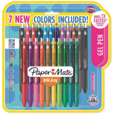 Newell Rubbermaid Paper Mate InkJoy Assorted Color Gel Pens - 0.7 mm Pen Point Size - Assorted Gel-based Ink - 22 / Pack - TAA Compliance 2062225