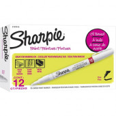 Newell Rubbermaid Sharpie Oil-based Paint Markers - Fine Marker Point - White Oil Based Ink - 12 / Dozen 2107616