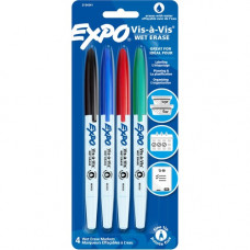 Newell Rubbermaid Expo Vis-Ã -Vis Wet-Erase Markers - Fine Marker Point - Multi - 4 / Pack - TAA Compliance 2134341