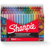 Newell Rubbermaid Sharpie Ultimates Permanent Marker - Fine Marker Point - Multicolor - 65 / Box - TAA Compliance 2136724