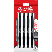 Newell Rubbermaid Sharpie S-Gel Pens - Medium Pen Point - 0.7 mm Pen Point Size - Black Gel-based Ink - Matte Black Metal Barrel - 4 / Pack 2153578