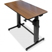 Ergotron WorkFit-D, Sit-Stand Desk (Walnut Surface) - Rectangle Top - 47.60" Table Top Width x 23.50" Table Top Depth - Steel, Metal, Wood Grain 24-271-927