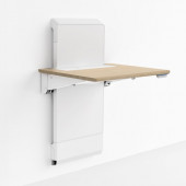 Ergotron WorkFit Elevate with Power Access (Mendota Maple) Sit-Stand Wall Desk - Mendota Maple Top - 40.50" Height x 28" Width x 24.50" Depth - Snow White 24-802-S893