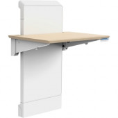 Ergotron WorkFit Elevate (mendota maple) Sit-Stand Wall Desk - Mendota Maple Top - 40.50" Height x 28" Width x 21.50" Depth - Snow White 24-804-S893