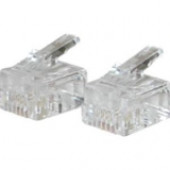 C2g RJ11 6x4 Modular Plug for Round Solid Cable - 25pk - RJ-11 27561