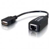 C2g 1-Port USB 1.1 Superbooster Dongle - Receiver - 9.50" USB Data Transfer Cable - Type A Female USB - RJ-45 Female Network - Black 29350