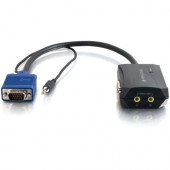 C2g 11in TruLink 2-Port UXGA + 3.5mm Monitor Splitter Cable - 11" A/V Cable - HD-15 Male VGA, Mini-phone Male Audio - HD-15 Female VGA, Mini-phone Female Audio, Power - Splitter Cable - Black - RoHS Compliance 29588