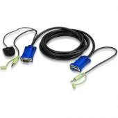 ATEN Port Switching VGA Cable - 9.84 ft Mini-phone/VGA KVM Cable for KVM Switch - First End: 1 x HD-15 Male VGA, First End: 1 x Mini-phone Male Audio - Second End: 1 x HD-15 Female VGA, Second End: 1 x Mini-phone Male Audio 2L5203B