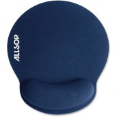 Allsop Memory Foam Wrist Rest Mouse Pad - Blue - Memory Foam, Cloth, Rubber - TAA Compliance 30206