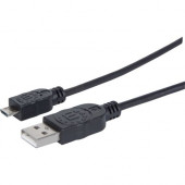 Manhattan Hi-Speed USB 2.0 A Male/Micro-B Male USB Device Cable, 6&#39;&#39;, Black - Hi-Speed USB for ultra-fast data transfer rates with zero data degradation 307178