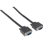 Manhattan SVGA HD15 Male to HD15 Male Monitor Cable, 6&#39;&#39;, Black - Fully shielded to reduce EMI interference for improved video transmission 311731
