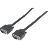 Manhattan SVGA HD15 Male to HD15 Male Monitor Cable, 10&#39;&#39;, Black - Fully shielded to reduce EMI interference for improved video transmission 311748