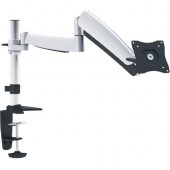 Ergotech Single 320 Series Articulating LCD Monitor Arm - 14" pole - Silver - Desk Clamp + Grommet Mount - Single w/Adjustable & Fixed Link 320-C14-C012