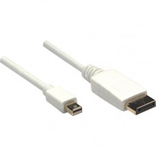 Manhattan Mini DisplayPort Male to DisplayPort Male Monitor Cable, 6'', White - Fully shielded to reduce EMI and other interference sources 324748