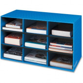 Fellowes Bankers Box 9 Compartment Cubby - 9 Compartment(s) - Compartment Size 4.75" x 9" x 12.75" - 16" Height x 28.3" Width x 13" Depth - Desktop - Recycled - Blue - Corrugated Paper - 4 / Carton - SFI, TAA Compliance 33807