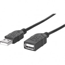 Manhattan Hi-Speed USB 2.0 A Male to A Female Extension Cable, 6'', Black - Hi-Speed USB 2.0 for ultra-fast data transfer rates with zero data degradation 338653