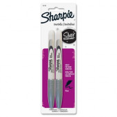 Newell Rubbermaid Sharpie Fine Point Metallic Markers - Fine Marker Point - 0.5 mm Marker Point Size - Silver - 2 / Pack - TAA Compliance 39108PP