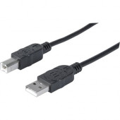 Manhattan Hi-Speed USB 2.0 A Male/B Male Device Cable, 10&#39;&#39;, Black, Retail Pkg - Hi-Speed USB for ultra-fast data transfer rates with zero data degradation 393829