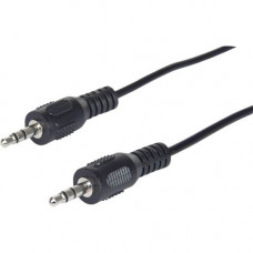 Manhattan 3.5mm Stereo Male to Male Audio Cable, 3'', Black, Retail Pkg - Heavy-gauge cable with PVC protective jacket 393935