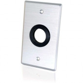 C2g 1in Grommet Cable Pass Through Single Gang Wall Plate - Brushed Aluminum - 1-gang - RoHS Compliance 40488