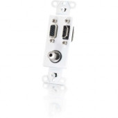 C2g HDMI, VGA and 3.5mm Audio Pass Through Wall Plate - White - White - 1 x HDMI Port(s) - 1 x Mini-phone Port(s) - 1 x VGA Port(s) - RoHS Compliance 41031