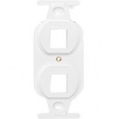 Leviton QuickPort Duplex Type 106 Insert, 2-Port, White - 2 x Total Number of Socket(s) - White - Brass 41087-272-2WP