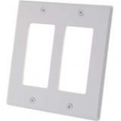 C2g Two Decorative Style Cutout Double Gang Wall Plate - White - 2 x Total Number of Socket(s) - 2-gang - White - Metal 41337